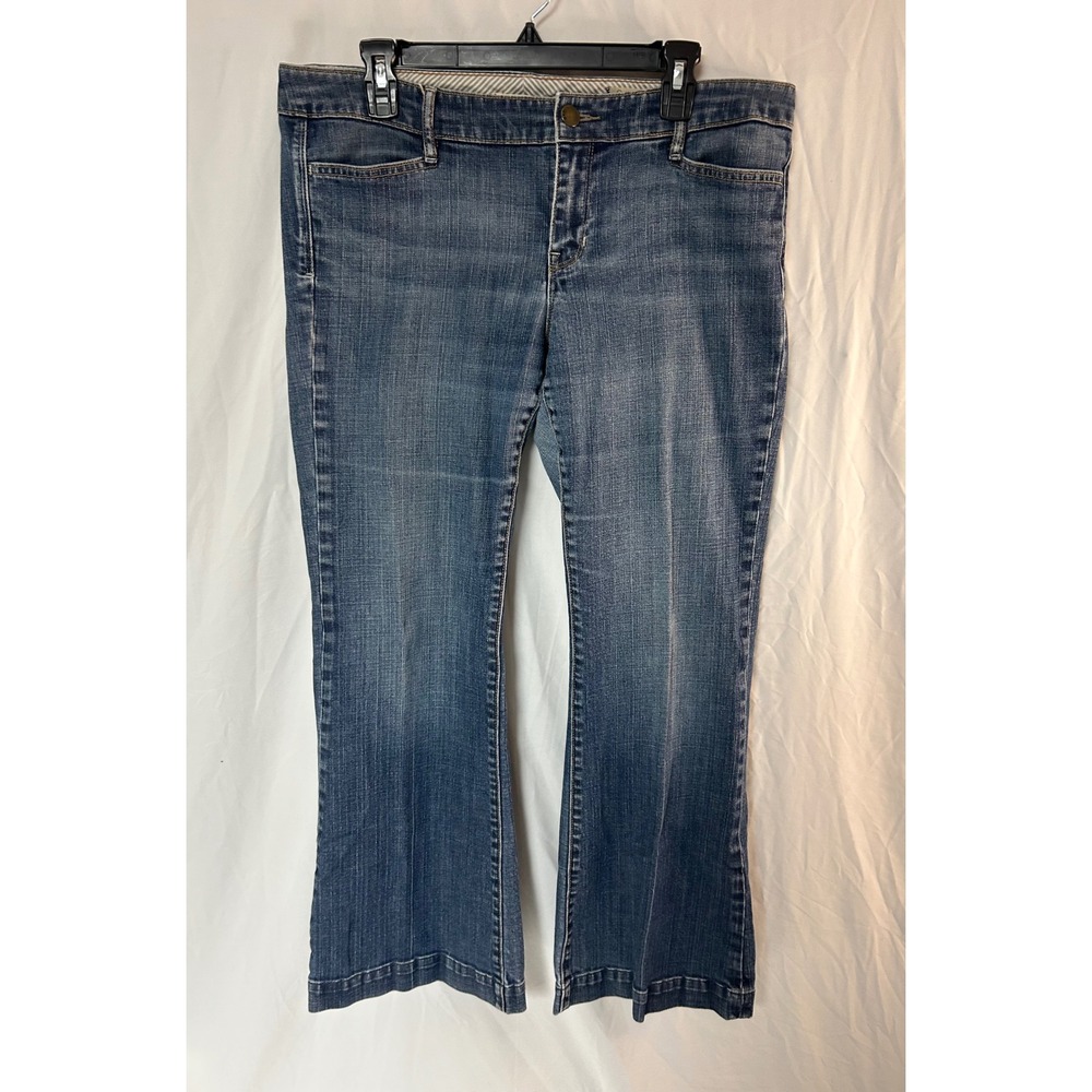 Gap Limited Edition Flare Jeans Medium Wash Flap Pocket Denim Womens 14 32